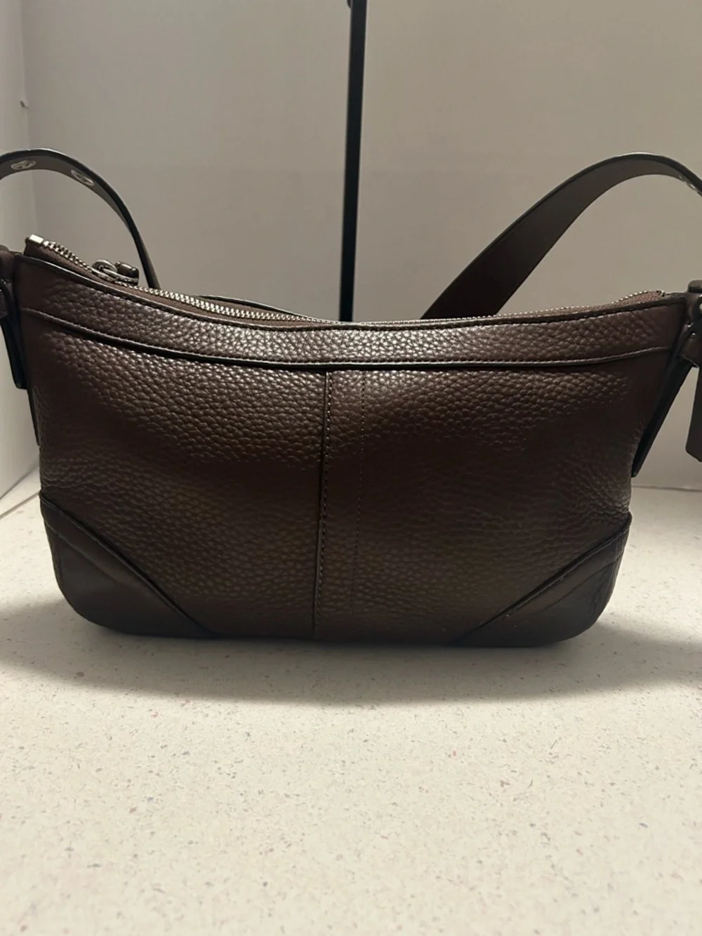 Classic Coach Brown SoHo Pebbled Leather Shoulder Bag - Picture 1 of 14